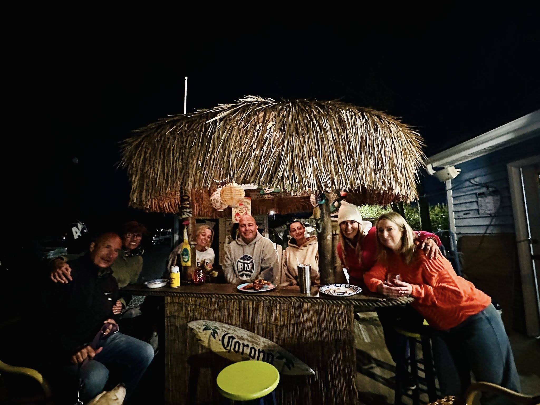 Members at the tiki bar